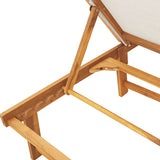 Sun Lounger Grey Solid Wood Acacia and Textilene 4008413