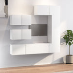6 Piece TV Cabinet Set White Engineered Wood 3114550