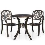 ZNTS 3 Piece Bistro Set Cast Aluminium Bronze 3070571