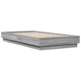 Bed Frame without Mattress Grey Sonoma 75x190 cm Small Single Engineered Wood 839642