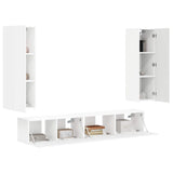 TV Cabinet Set Wall-mounted 3 pcs White Engineered Wood 3408979
