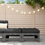 Garden Footstools with Cushions 2pcs Grey Solid Wood Pine 825697