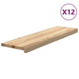 Stair Treads 12 pcs Untreated 90x30x2 cm Solid Wood Oak 3282925
