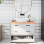 Bathroom Countertop Light Brown 100x40xcm Treated Solid Wood 3156130