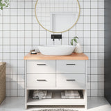 Bathroom Countertop Light Brown 100x40xcm Treated Solid Wood 3156130