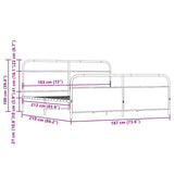 Metal Bed Frame without Mattress Brown Oak 183x213 cm 3318666