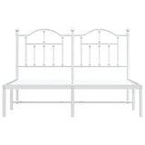 Metal Bed Frame without Mattress with Headboard White 140x200cm 353489