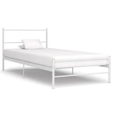 284692 Bed Frame without Mattress White Metal 90x200 cm