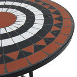Mosaic Bistro Set Terracotta and White Iron and Ceramic 3216355