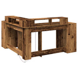 Desk with LED Lights Old Wood 152x152x91 cm Engineered Wood 3309463