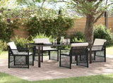 Garden Dining Set 5 pcs Black Poly Rattan 3380619
