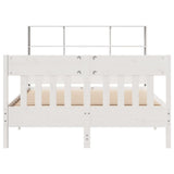 Bed Frame without Mattress White 140x200 cm Solid Wood Pine 3323222