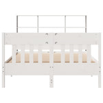 Bed Frame without Mattress White 140x190 cm Solid Wood Pine 3323234