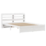 ZNTS Bed Frame with Headboard without Mattress White 140x190 cm 3306729