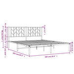 Metal Bed Frame without Mattress with Headboard White 160x200cm 374489