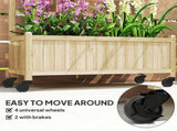 Wooden Trellis Planter, Raised Garden Bed with Wheels, to Climb and Grow Vegetables, Herbs and T3398P313611