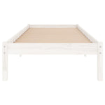 810008 Bed Frame without Mattress White Solid Wood 100x200 cm