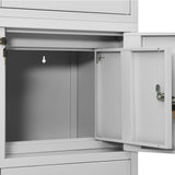 Office Cabinet Light Grey Steel Large Smooth-Closing 336414