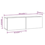 Wall TV Cabinets 2 pcs Sonoma Oak 100x30x30 cm Engineered Wood 804547
