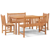 Garden Dining Set Natural Teak Solid teak wood One Size Durable 3157152