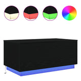 Coffee Table with LED Lights Black Oak 90x50x40 cm 862260