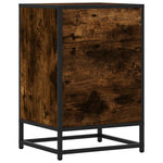 ZNTS Bedside Cabinet Smoked Oak 40x34.5x60 cm Engineered Wood and Metal 848721