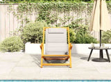 Folding Beach Chair with Armrests Light Grey Acacia Wood & Textilene 4108068
