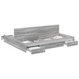 Storage Bed Frame Grey Sonoma 180 x 200 cm Engineered Wood 3335274