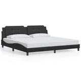Bed Frame with LED without Mattress "Zadar" Black 200x200 cm 3214131