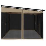 Gazebo with Mesh Walls Taupe 6x3 m Steel 4003916