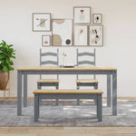 ZNTS Dining Table Panama Grey 160x80x75 cm Solid Wood Pine 4005706