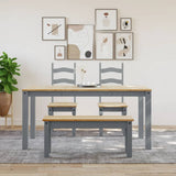 Dining Table PANAMA Grey 160x80x75 cm Solid Wood Pine 4005706