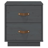 Bedside Cabinet Grey 40x34x45 cm Solid Wood Pine 818329