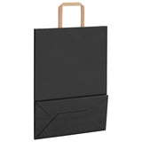 Paper Bags 250 pcs with Handles Black 26x12x35 cm 4101870
