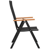 Dining Set Black and Brown PE Rattan, WPC, Aluminium Medium 3060076