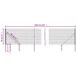 Wire Mesh Fence with Spike Anchors Anthracite 0.8x10 m 154256