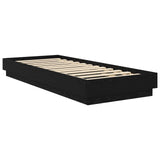 Bed Frame with LED Black Oak 80 x 200 cm Engineered Wood 8009009