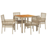 Garden Dining Set 5 pcs Beige Poly rattan 3334918