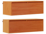Wall Cabinet 2 pcs Wax Brown 80 x 30 x 35 cm Solid Pine Wood 869856