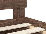 Bed Frame with Headboard Brown Oak 100 x 200 cm Solid Pine Wood 3409396