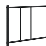 Metal Bed Frame without Mattress with Footboard Black 180x200cm 352502
