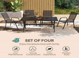 Set of Four Stackable Mesh Seat Chairs - Black T3398P314153