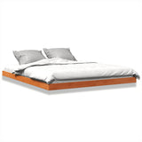 Bed Frame without Mattress Wax Brown 150x200 cm King Size Solid Wood Pine 847149