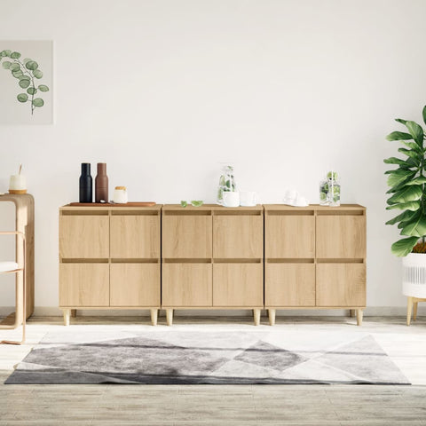 Sideboards 3 pcs Sonoma Oak 60x35x70 cm Engineered Wood 3185770