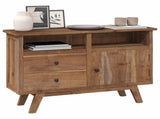 Sideboard with Drawer Natural 100 x 30 x 68 cm Solid Teak Wood 42017956