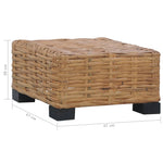 ZNTS Coffee Table 47x47x28 cm Natural Rattan 286282