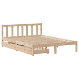 Bed Frame without Mattress 150x200 cm King Size Solid Wood Pine 3301477