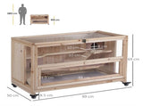 Wooden Hamster Cage, Mice Rodent Small Animals Kit Hutch, 3 Tiers Exercise Play House, with Wheels, T3398P555150
