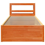 Bed Frame with Headboard Wax Brown 90x200 cm Solid Wood Pine 3306353