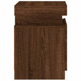 Bedside Cabinet with LED Lights Brown Oak 35x39x55 cm 836761